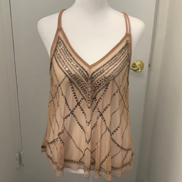Tops - Sheer sequin tank